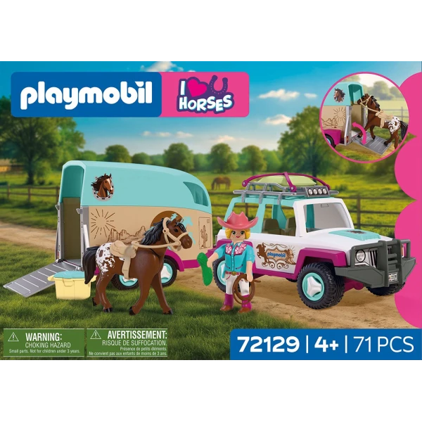 PLAYMOBIL I LOVE HORSES ΟΧΗΜΑ 4Χ4 ΜΕ ΤΡΕΪΛΕΡ ΜΕΤΑΦΟΡΑΣ ΑΛΟΓΟΥ