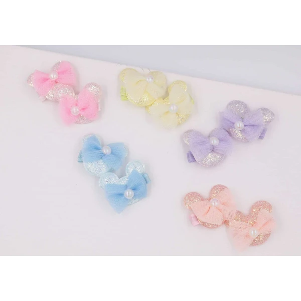 KIDS HAIR BOW ALLIGATOR CLIPS 2 pcs - 5 COLORS