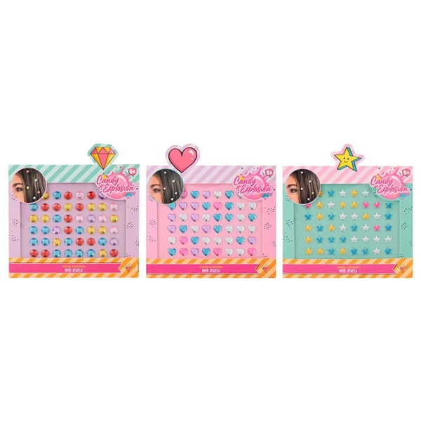 CREATE IT! CANDY EXPLOSION ΣΤΡΑΣΑΚΙΑ ΜΑΛΛΙΩΝ - 3 ΣΧΕΔΙΑ