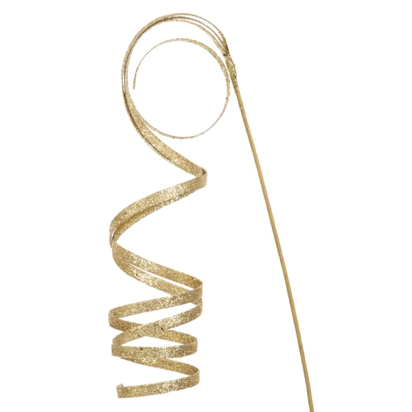 GOLD GLITTER TWISTED STEM 50 CM