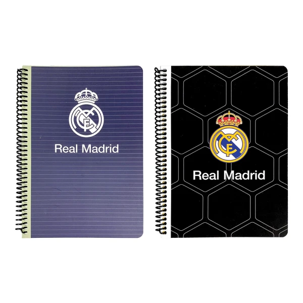 BACK ME UP SPIRAL NOTEBOOK 17x25 2 SUBJECTS 70 SHEETS REAL MADRID - 2 DESIGNS