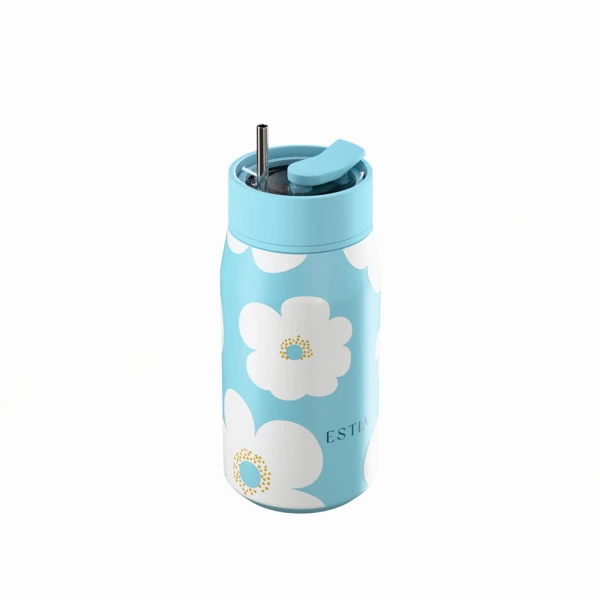 ESTIA HOME ART ΘΕΡΜΟΣ LENS SAVE THE AEGEAN 360ml BLUE DAISY