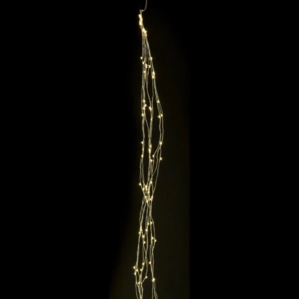 150 LED WATERFALL SILVER WHITE 8 FUNCTIONS 1.5 METER