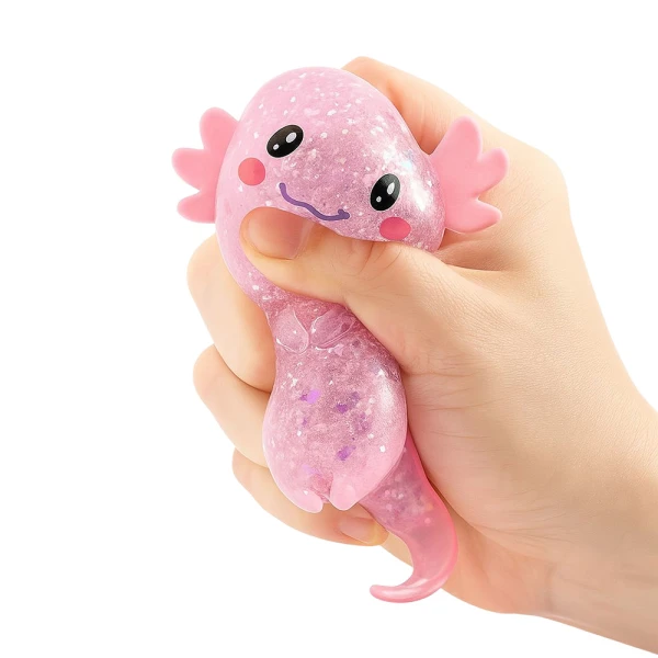KEYCRAFT SQUISHY SPARKLY AXOLOTL - 4 COLORS