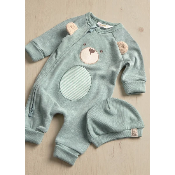 MAYORAL ROMPER AND HAT SET GREEN 
