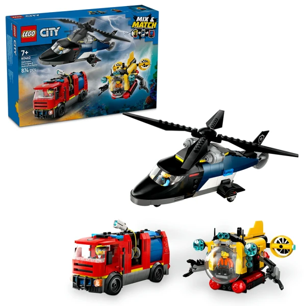 LEGO® CITY ΣΥΛΛΟΓΗ ΜΕ ΕΛΙΚΟΠΤΕΡΟ, ΠΥΡΟΣΒΕΣΤΙΚΟ ΦΟΡΤΗΓΟ & ΥΠΟΒΡΥΧΙΟ
