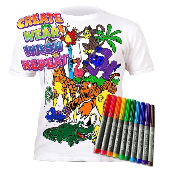 SPLAT PLANET ΠΛΕΝΟΜΕΝΟ T-SHIRT ΖΩΓΡΑΦΙΚΗΣ ZOO ΜΕ ΜΑΡΚΑΔΟΡΟΥΣ (3-4 ΕΤΩΝ)