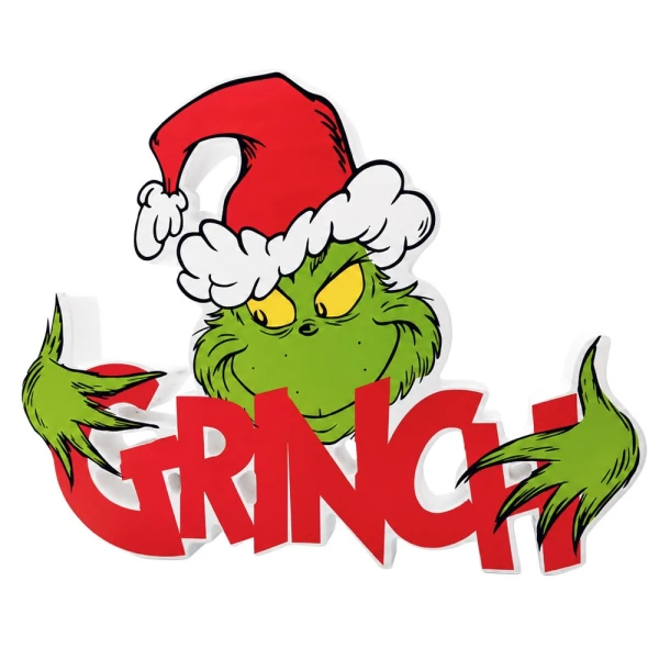 TABLETOP WOODEN DECORATIVE GRINCH WITH HAT 22 cm