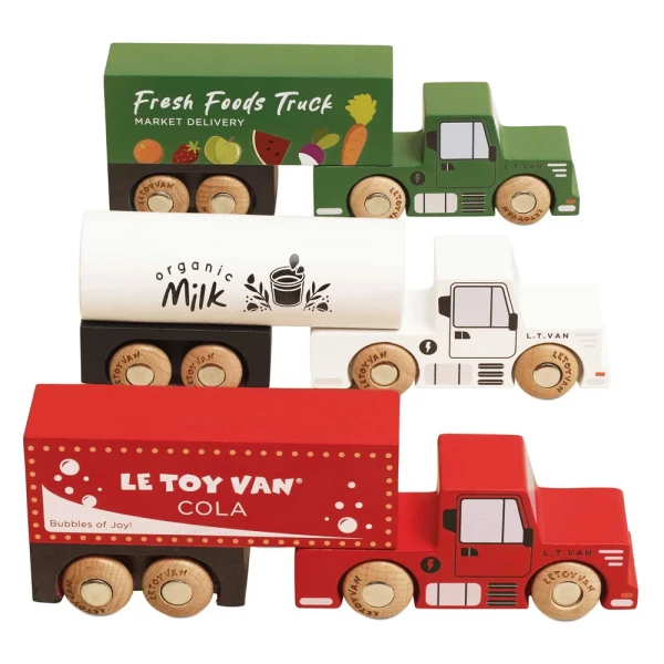 LE TOY VAN ΞΥΛΙΝΟ ΣΕΤ TRAILER TRUCK 17X3X6 εκ.
