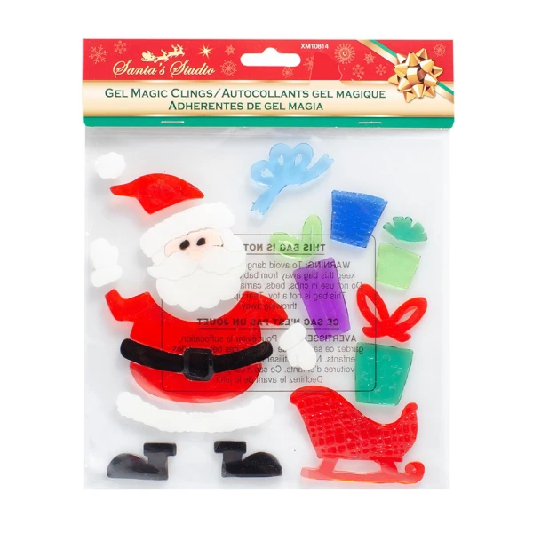 CHRISTMAS WINDOW DECORATIVE GEL L19XH19 cm - 4 DESIGNS