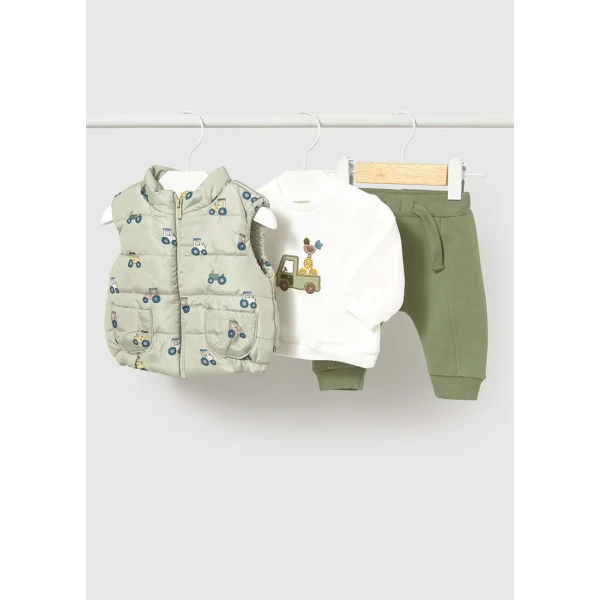 MAYORAL TRACKSUIT 3 PIECES VEST GREEN