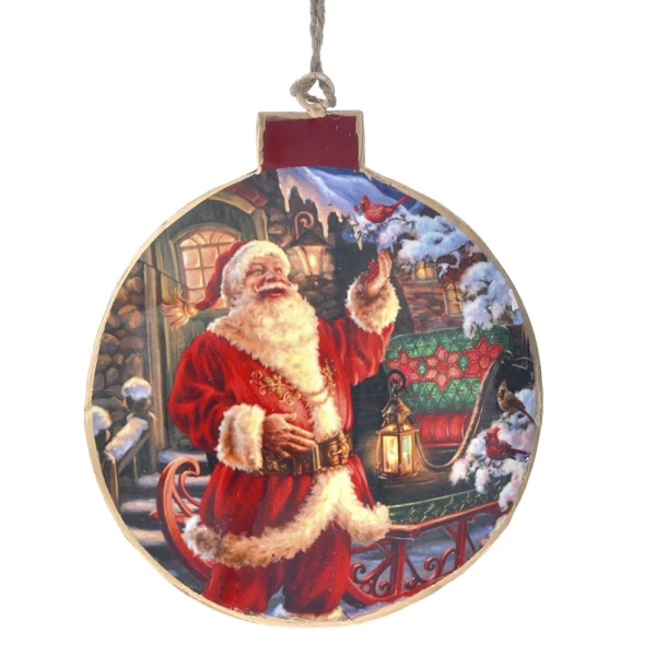METAL HANGING BALL 12X13 CM SANTA CLAUS 