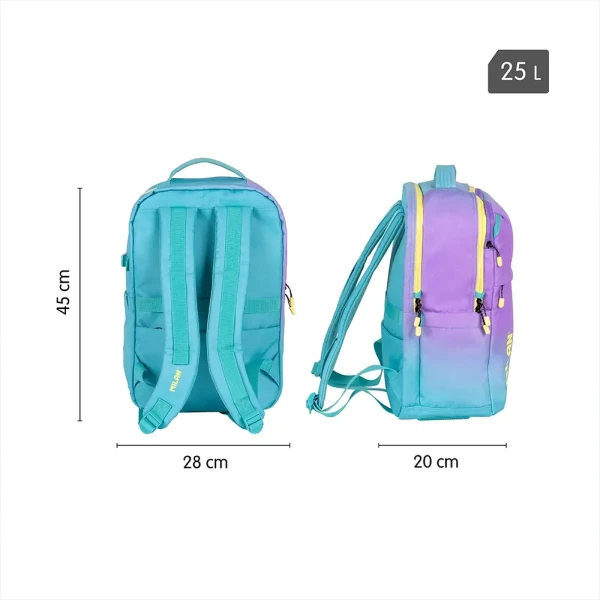 MILAN ΤΣΑΝΤΑ ΠΛΑΤΗΣ ΜΕ 5 ΘΗΚΕΣ 45,5Χ28Χ17,5 εκ. SUNSET COLLECTION ΤΥΡΚΟΥΑΖ