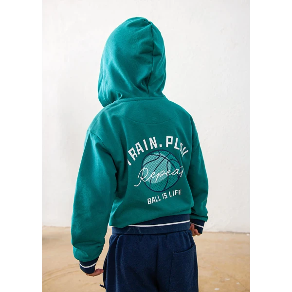 MAYORAL TRACKSUIT JACKET PRINTED AQUA GREEN