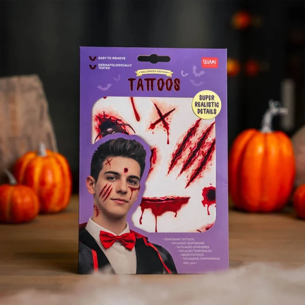 LEGAMI TEMPORARY FACE CREEPY TATTOOS