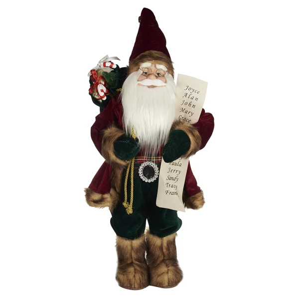 DECORATIVE SANTA CLAUS RED GREEN TROUSERS 60 cm