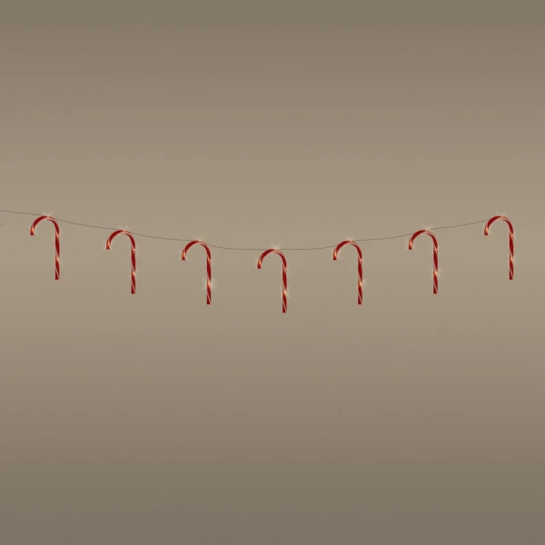 GARLAND WITH 28 LED WITH CANDY CANES 140 cm