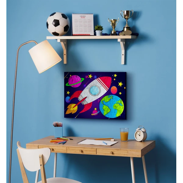 SPLAT PLANET CLAY PAINTING KIT ON CANVAS 40 x 30 cm SPACE