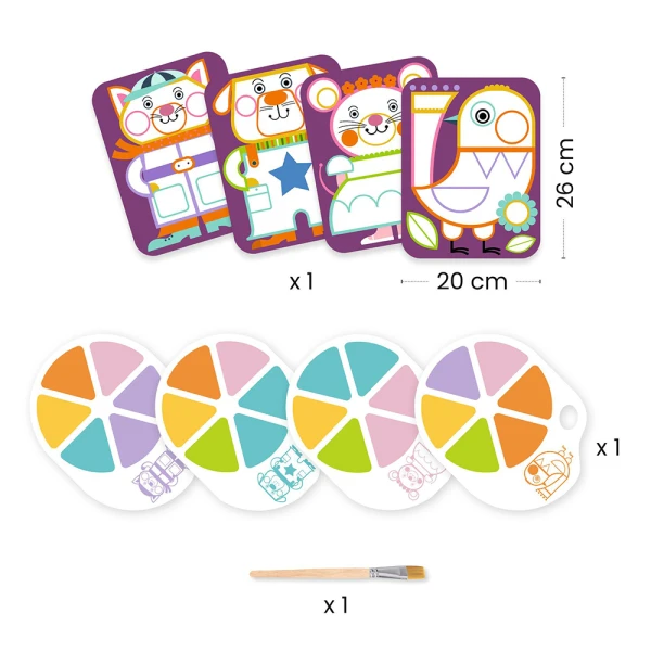 DJECO PAINTING CUTE ANIMALS WITH WATERCOLORS