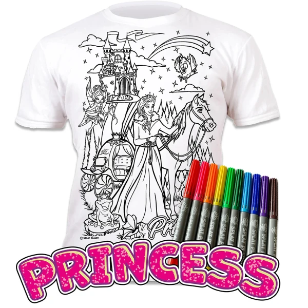 SPLAT PLANET ΠΛΕΝΟΜΕΝΟ T-SHIRT ΖΩΓΡΑΦΙΚΗΣ PRINCESS ΜΕ ΜΑΡΚΑΔΟΡΟΥΣ (5-6 ΕΤΩΝ)