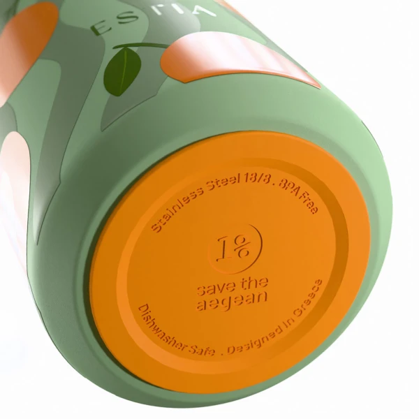 ESTIA HOME ART ΘΕΡΜΟΣ LENS SAVE THE AEGEAN 360ml PEACH GARDEN