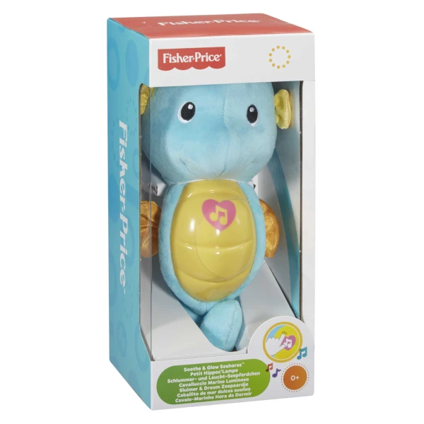FISHER PRICE SOOTHE AND GLOW SEAHORSE LIGHT BLUE