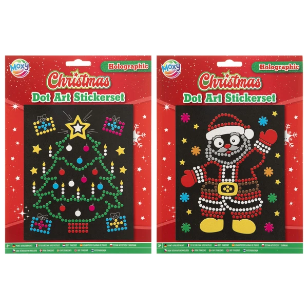 CHRISTMAS SET HOLOGRAPHIC STICKERS - 2 DESIGNS