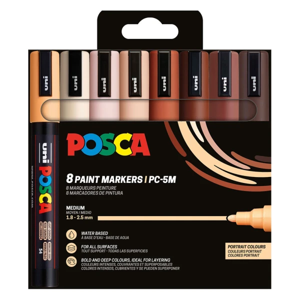 POSCA ΣΕΤ 8 ΜΑΡΚΑΔΟΡΟΙ PC-5M PORTRAIT COLOURS