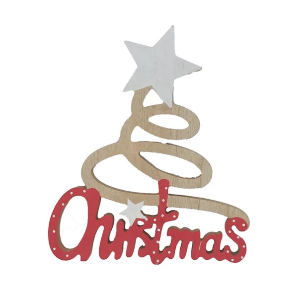 ΞΥΛΙΝΟ ΔΙΑΚΟΣΜΗΤΙΚΟ 24 εκ. CHRISTMAS ΜΕ ΑΣΤΕΡΙ