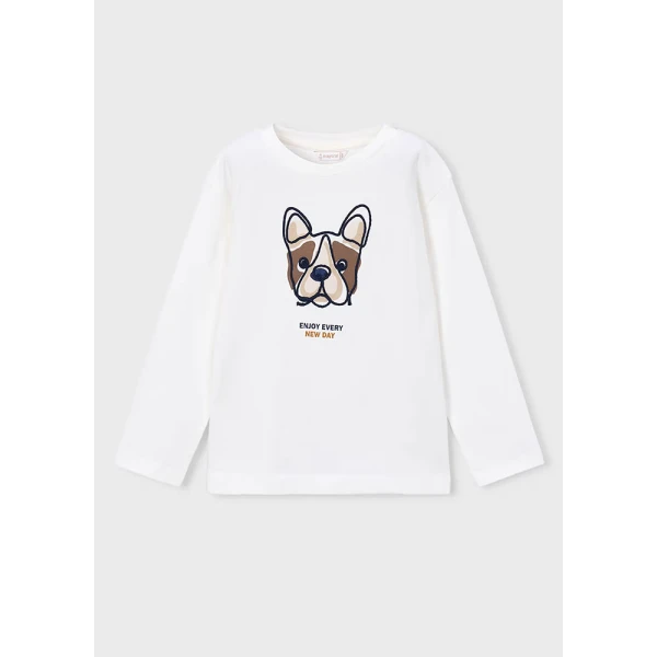 MAYORAL T-SHIRT ΜΑΚΡΥΜΑΝΙΚΟ ΚΕΝΤΗΤΟ ΚΡΕΜ