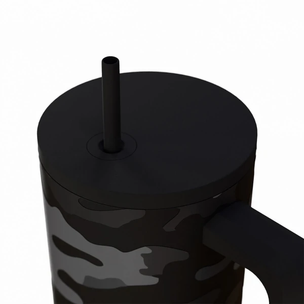 ESTIA HOME ART THERMAL BOTTLE STRAW TUMBLER XL 900ml - DARK CAMO