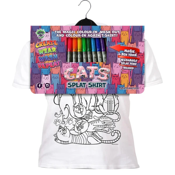 SPLAT PLANET ΠΛΕΝΟΜΕΝΟ T-SHIRT ΖΩΓΡΑΦΙΚΗΣ KITTY CATS ΜΕ ΜΑΡΚΑΔΟΡΟΥΣ (7-8 ΕΤΩΝ)