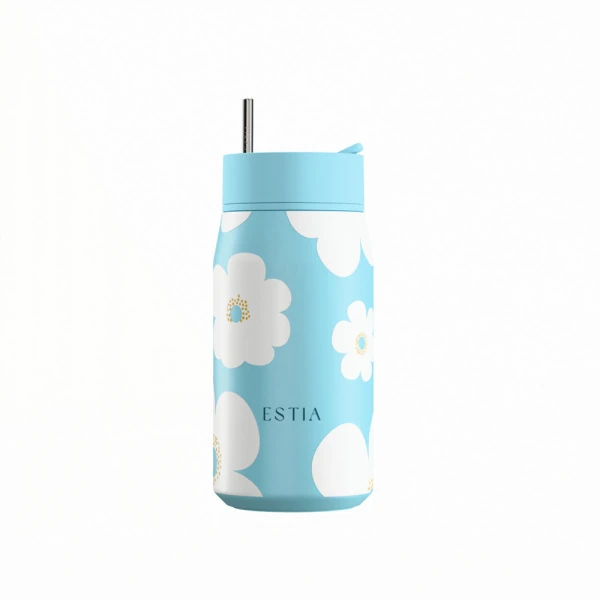 ESTIA HOME ART ΘΕΡΜΟΣ LENS SAVE THE AEGEAN 360ml BLUE DAISY