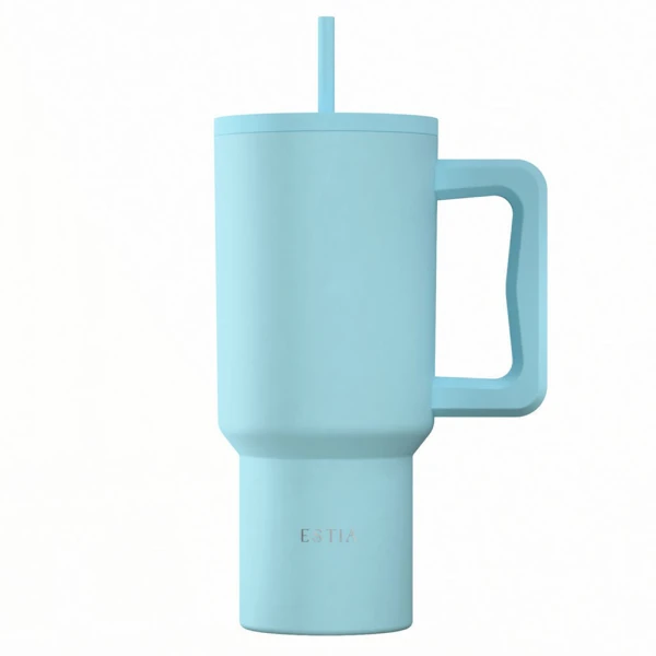 ESTIA HOME ART ΘΕΡΜΟΣ STRAW TUMBLER XL 900ml - ARCTIC
