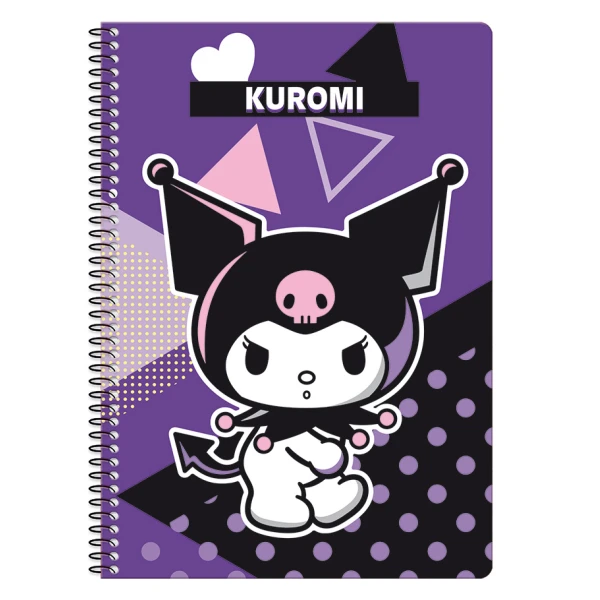 SPIRAL NOTEBOOK 17X25 cm 2 SUBJECTS KUROMI - 3 DESIGNS