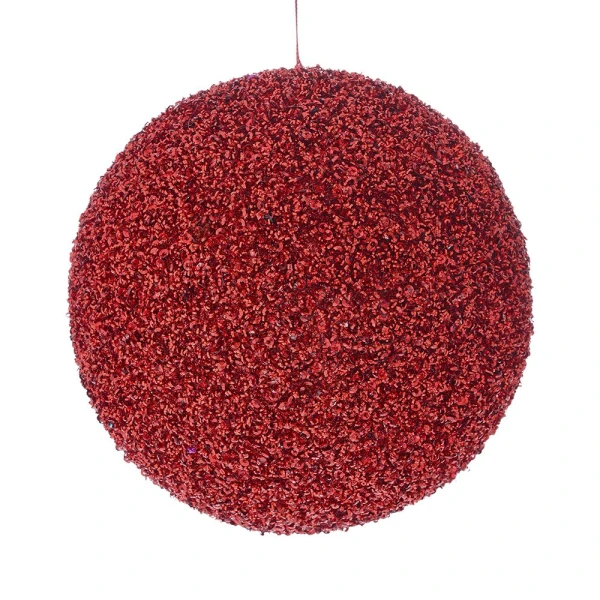 RED GLITTER FOAM BALL 10 CM 