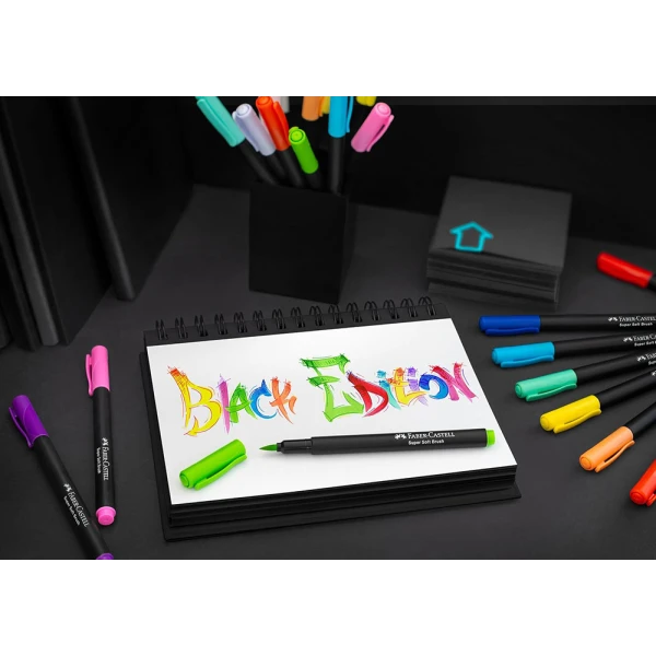 FABER-CASTELL MARKERS BLACK EDITION SET 20 COLOURS