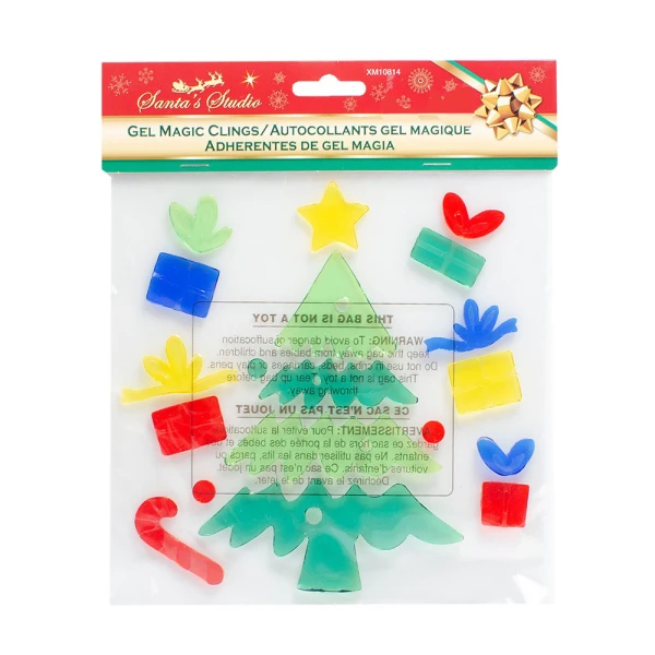 CHRISTMAS WINDOW DECORATIVE GEL L19XH19 cm - 4 DESIGNS