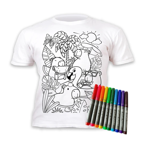 SPLAT PLANET ΠΛΕΝΟΜΕΝΟ T-SHIRT ΖΩΓΡΑΦΙΚΗΣ CAPYBARA ΜΕ ΜΑΡΚΑΔΟΡΟΥΣ (3-4 ΕΤΩΝ)