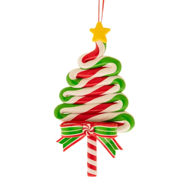 XMAS CANDY CANE TREE HANGING ORNAMENT 7X13 CM
