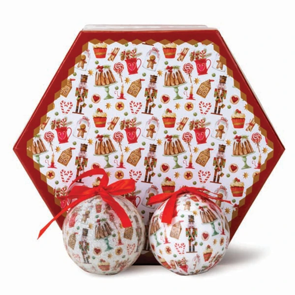 CHRISTMAS BAUBLES 8 cm ECOLOGICAL NUTCRACKER IN BOX SET 14 pcs 