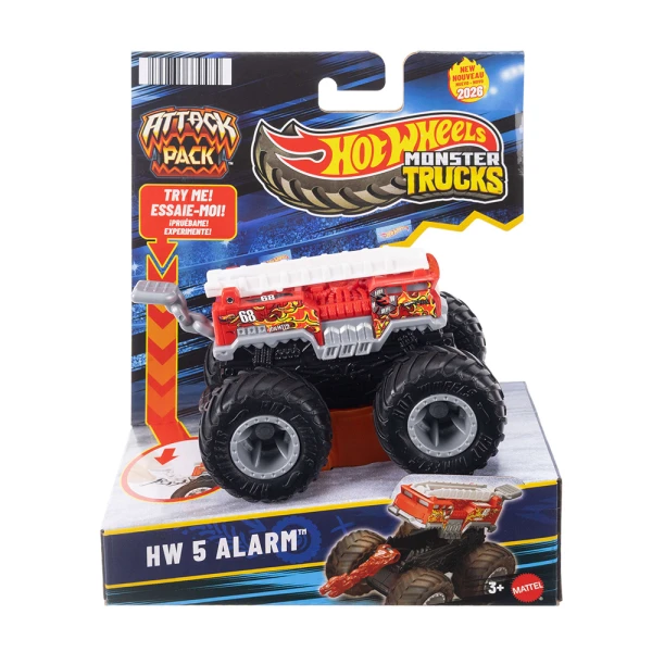 HOT WHEELS MONSTER TRUCKS VEHICLE ATTACK PACK - HW 5 ALARM