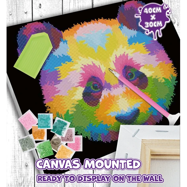 SPLAT PLANET ΣΕΤ DIAMOND PAINTING ΣΕ ΚΑΜΒΑ ΜΕ ΤΕΛΑΡΟ 30Χ40 εκ. PANDA