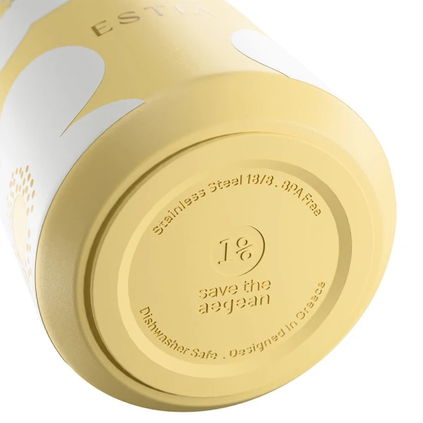 ESTIA HOME ART ΘΕΡΜΟΣ LENS SAVE THE AEGEAN 360ml YELLOW DAISY