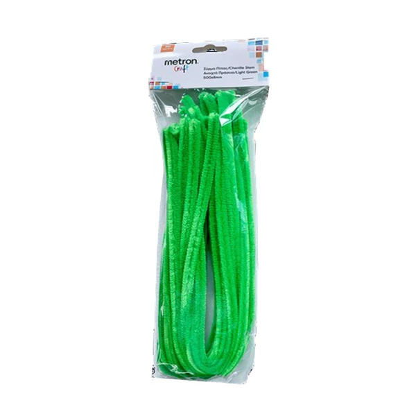 METRON CRAFT GREEN CHENILLE STEMS 30 x 0.6 cm