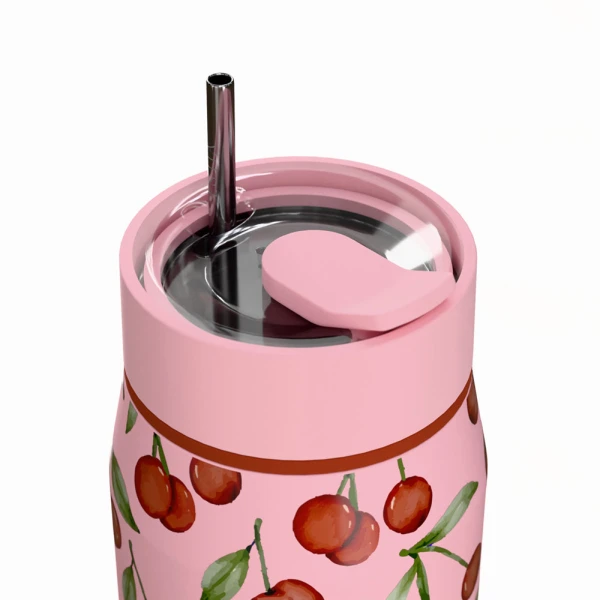 ESTIA HOME ART ΘΕΡΜΟΣ LENS SAVE THE AEGEAN 360ml CHERRY ROSE