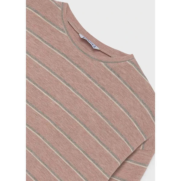 MAYORAL BLOUSE LONG SLEEVES STRIPED  PINK