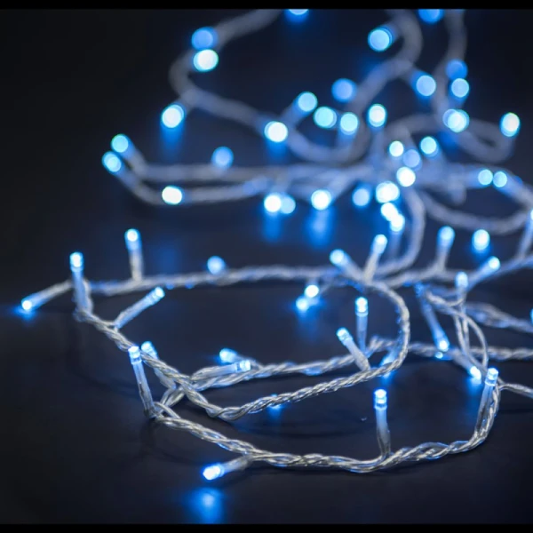 200 LED STRING LIGHTS CLEAR BLUE 10M CONNECTABLE INDOOR & OUTDOOR