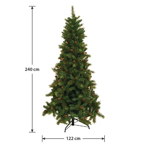 CHRISTMAS TREE PINE PACIFIC PVC WITH PINEAPPLES 240 cm