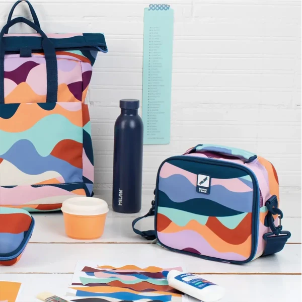 MILAN ISOTHERMAL LUNCH BAG WITH 3 LUNCH BOXES THE FUN SERIES MULTICOLOUR
